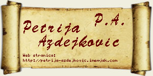 Petrija Azdejković vizit kartica